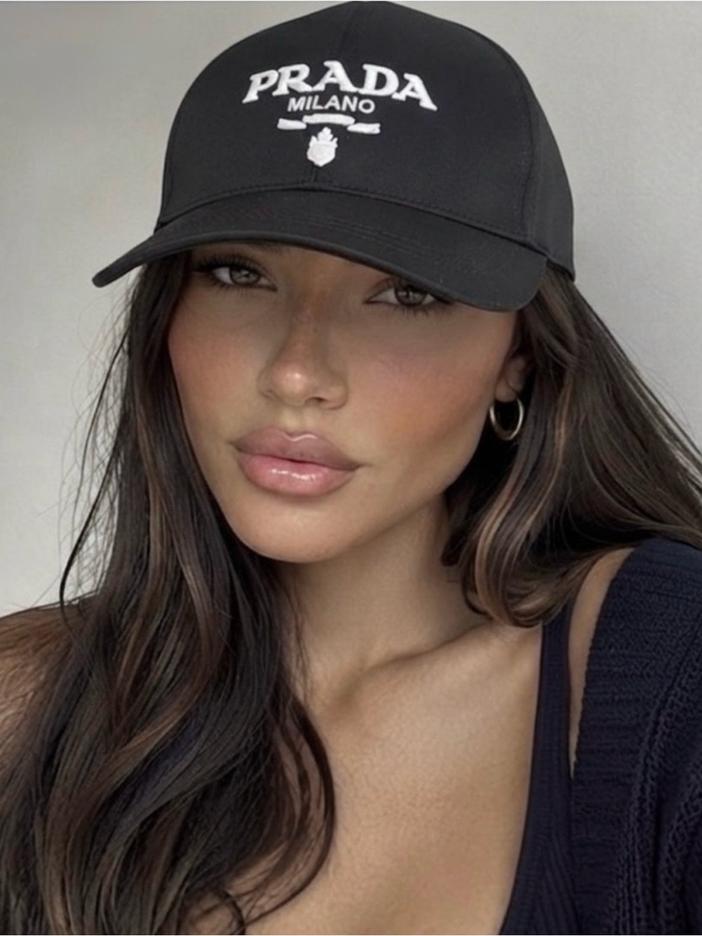 Prada Black canvas Baseball Cap
W/ White Embroidered Logo
NIP